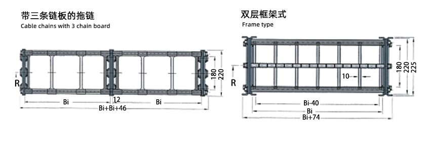 TL250型钢铝拖链安装尺寸图2